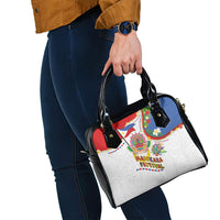 Philippines MassKara Festival Shoulder Handbag Smile Masks with Hawaiian Art Pattern and Tropical Plants LT03 - Polynesian Pride