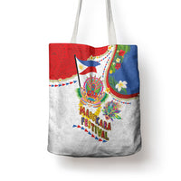 Philippines MassKara Festival Tote Bag Smile Masks with Hawaiian Art Pattern and Tropical Plants LT03 - Polynesian Pride