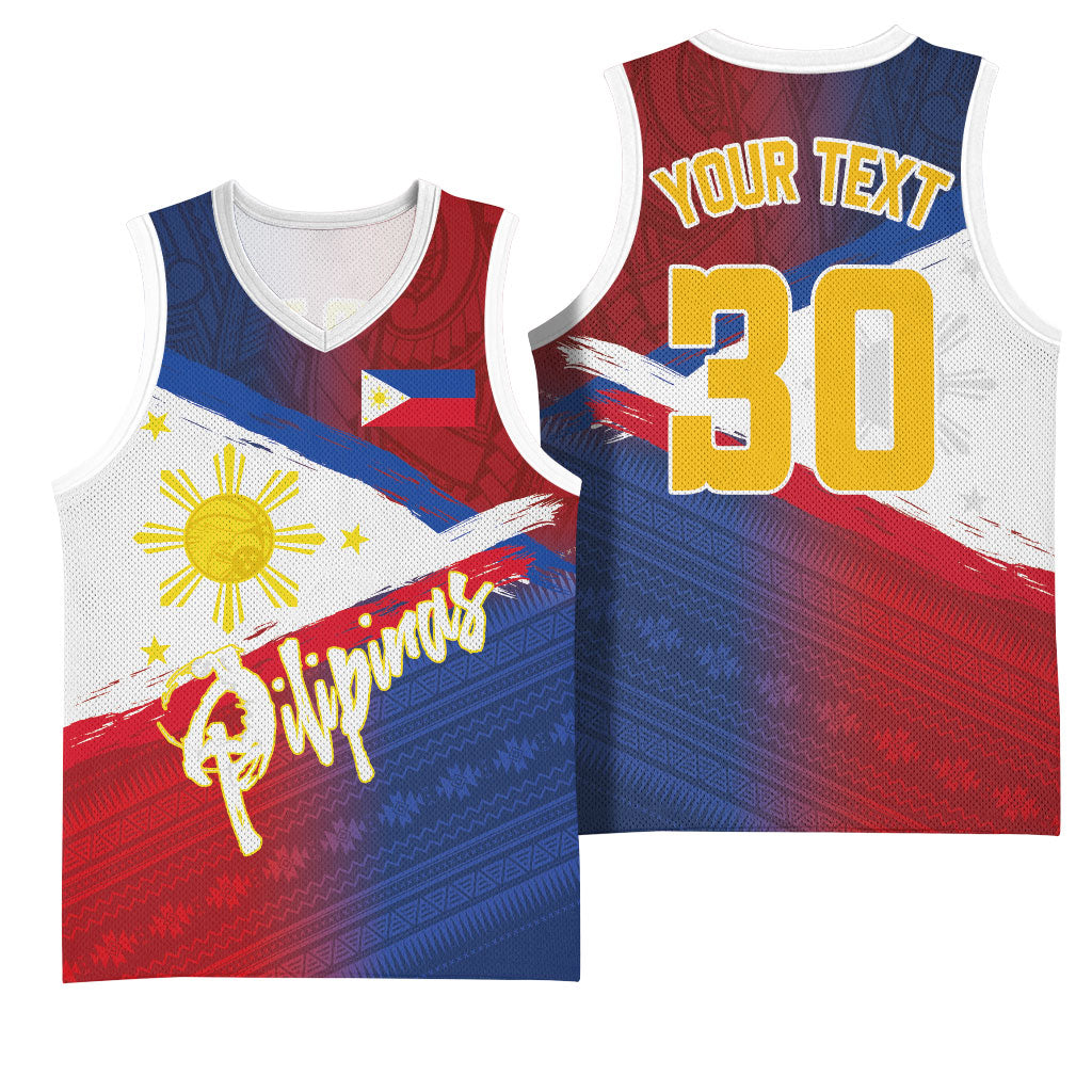 Philippines Basketball Custom Basketball Jersey Pilipinas Tribal Pattern LT03 - Polynesian Pride