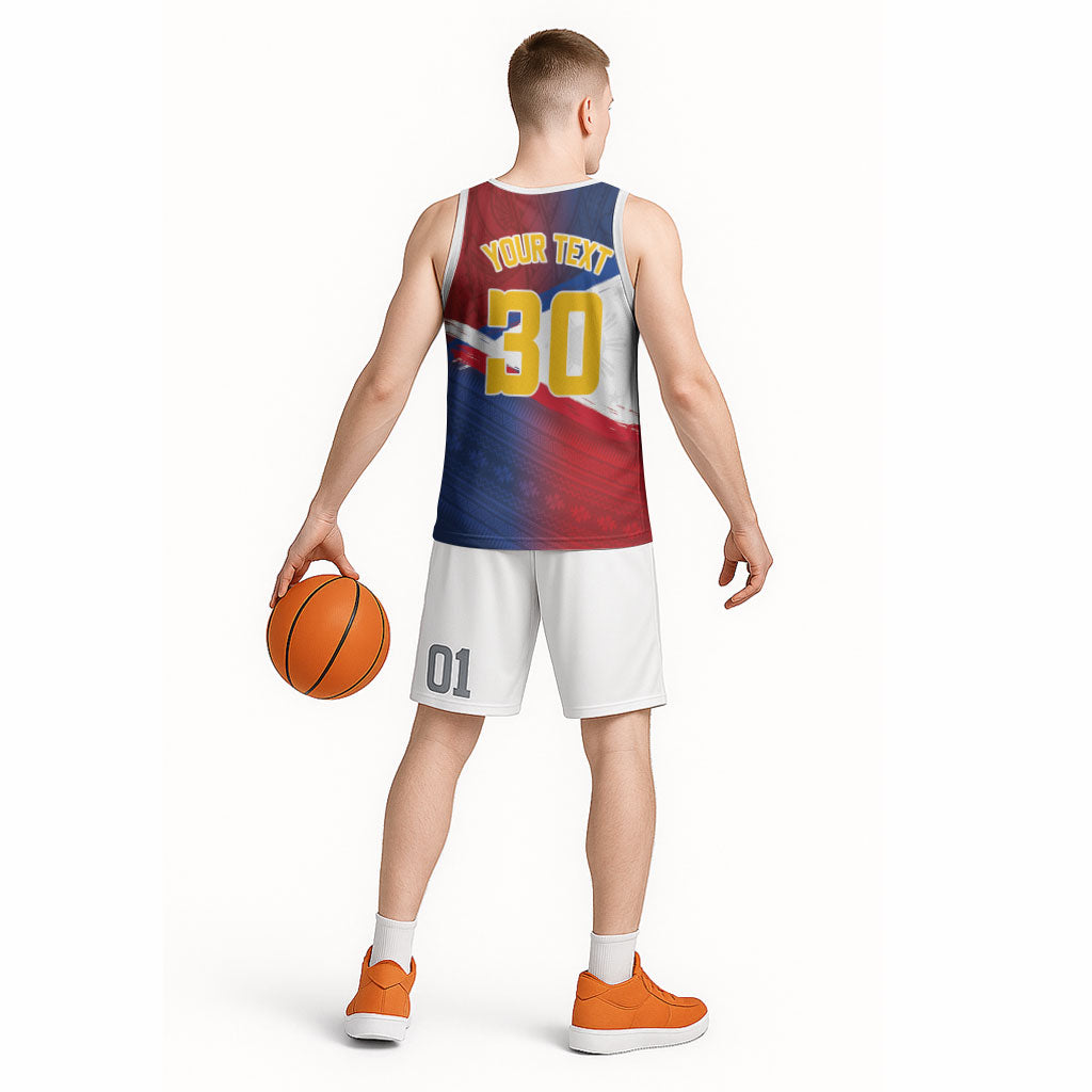 Philippines Basketball Custom Basketball Jersey Pilipinas Tribal Pattern LT03 - Polynesian Pride
