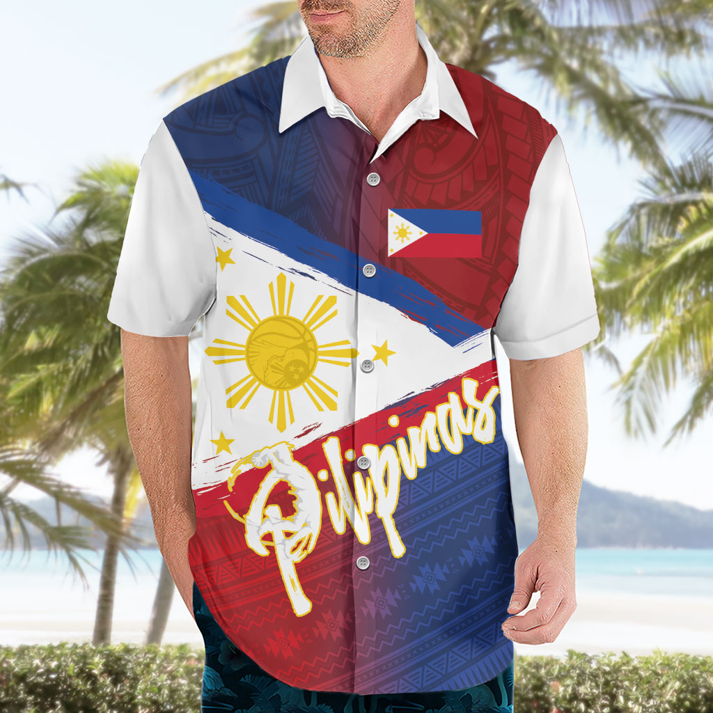 Philippines Basketball Custom Hawaiian Shirt Pilipinas Tribal Pattern LT03 - Polynesian Pride