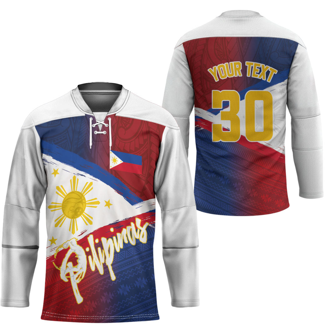 Philippines Basketball Custom Hockey Jersey Pilipinas Tribal Pattern LT03 - Polynesian Pride