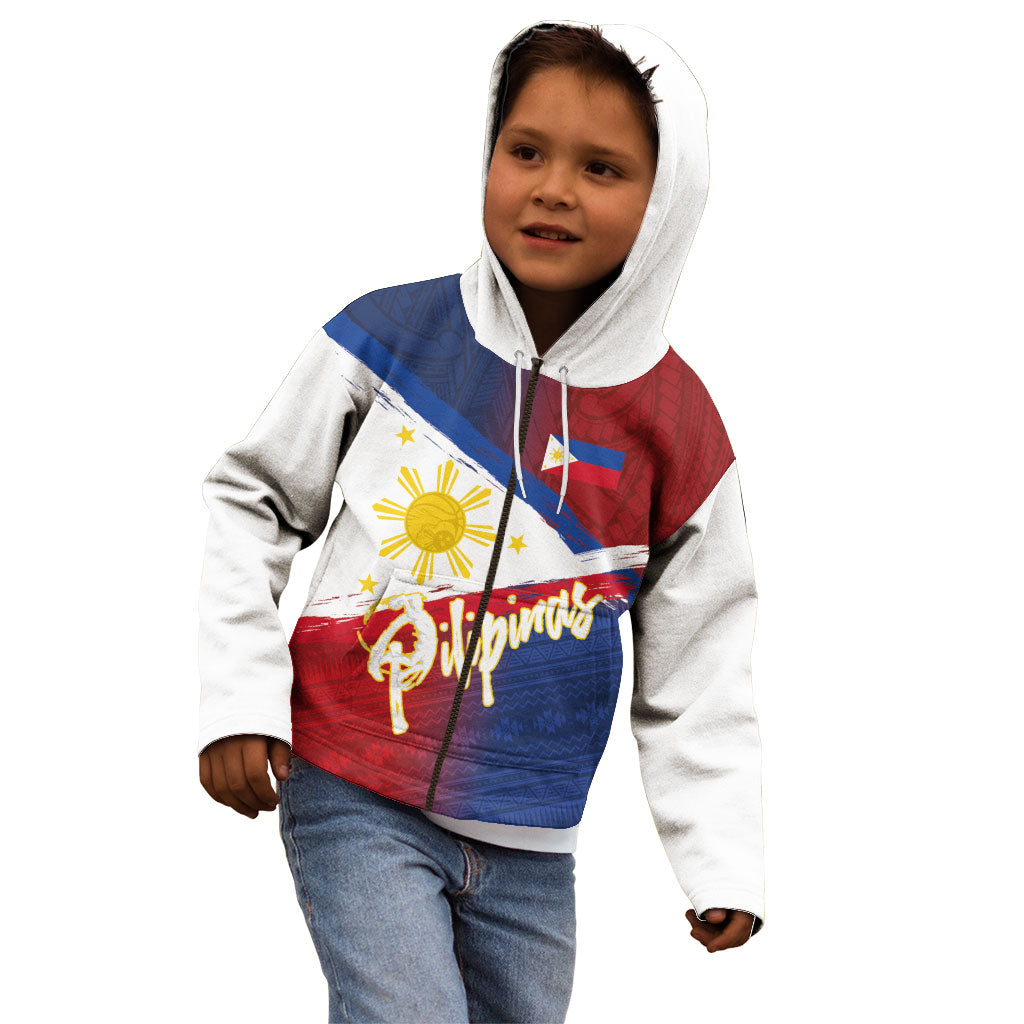 Philippines Basketball Custom Kid Hoodie Pilipinas Tribal Pattern LT03 - Polynesian Pride