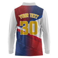 Philippines Basketball Custom Long Sleeve Polo Shirt Pilipinas Tribal Pattern LT03 - Polynesian Pride