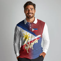 Philippines Basketball Custom Long Sleeve Polo Shirt Pilipinas Tribal Pattern LT03 - Polynesian Pride