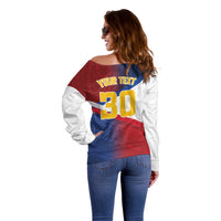 Philippines Basketball Custom Off Shoulder Sweater Pilipinas Tribal Pattern LT03 - Polynesian Pride