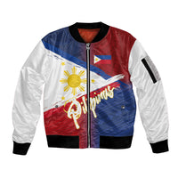 Philippines Basketball Custom Sleeve Zip Bomber Jacket Pilipinas Tribal Pattern LT03 Unisex Multicolor - Polynesian Pride