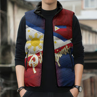 Philippines Basketball Custom Sleeveless Puffer Jacket Pilipinas Tribal Pattern LT03 - Polynesian Pride