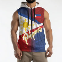 Philippines Basketball Custom Sleeveless Zip Hoodie Pilipinas Tribal Pattern LT03 - Polynesian Pride