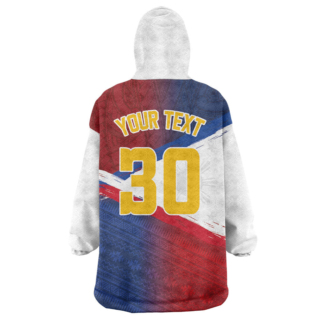 Philippines Basketball Custom Wearable Blanket Hoodie Pilipinas Tribal Pattern LT03 - Polynesian Pride