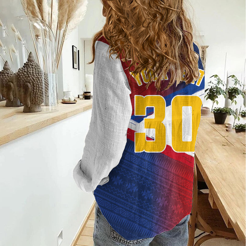 Philippines Basketball Custom Women Casual Shirt Pilipinas Tribal Pattern LT03 - Polynesian Pride