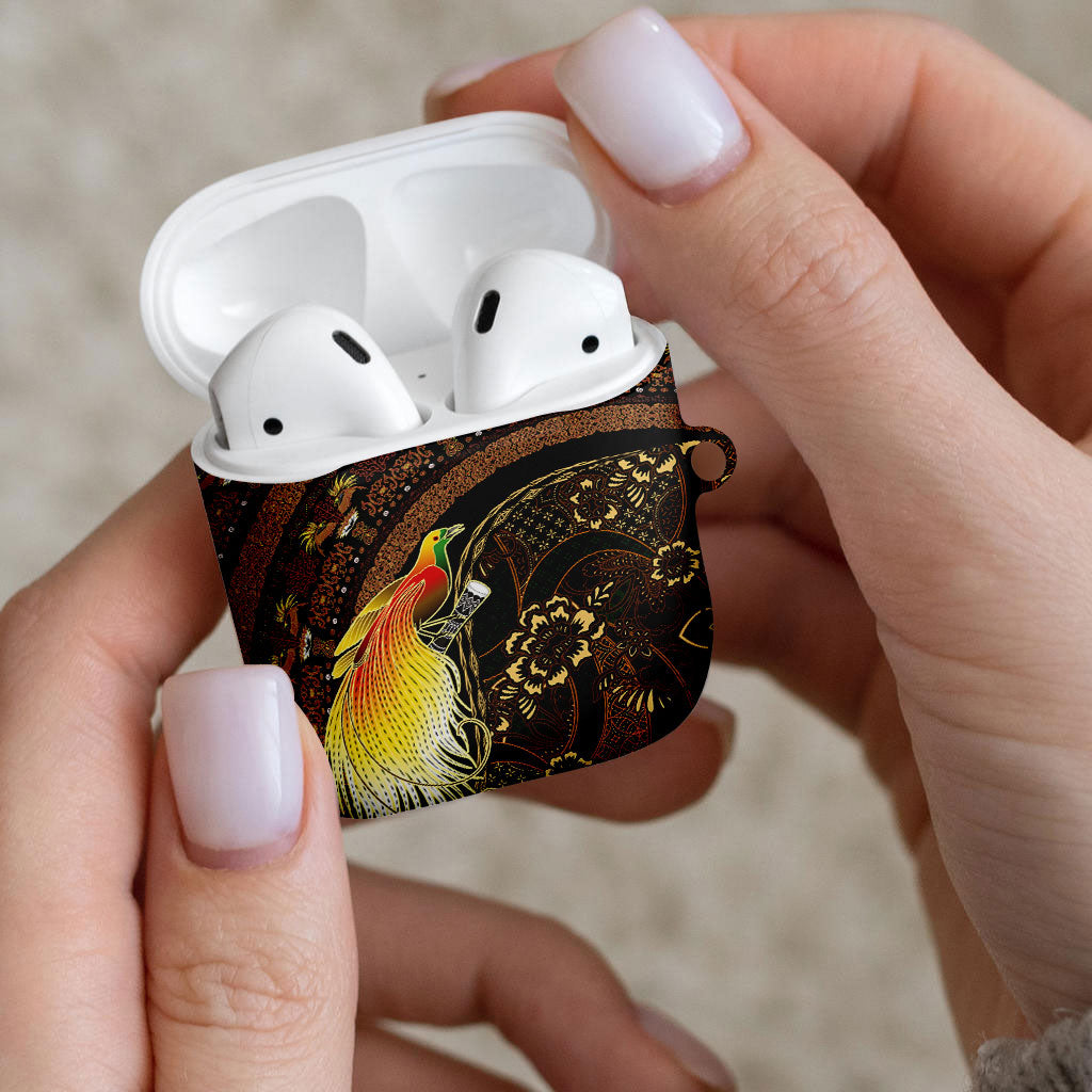 Papua New Guinea and Indonesia Batik AirPods Case Bird of Paradise with Tribal Batik Patterns LT03 - Polynesian Pride