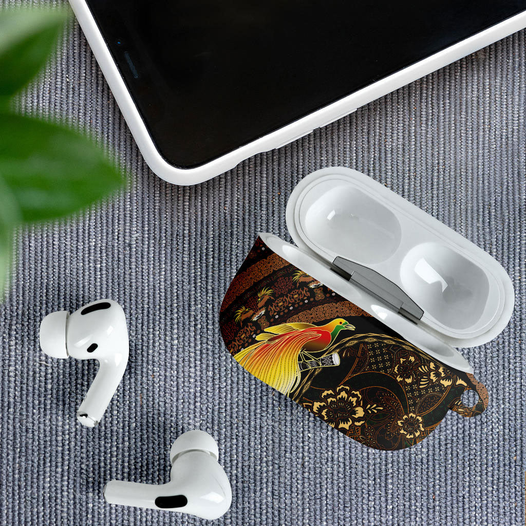 Papua New Guinea and Indonesia Batik AirPods Case Bird of Paradise with Tribal Batik Patterns LT03 - Polynesian Pride
