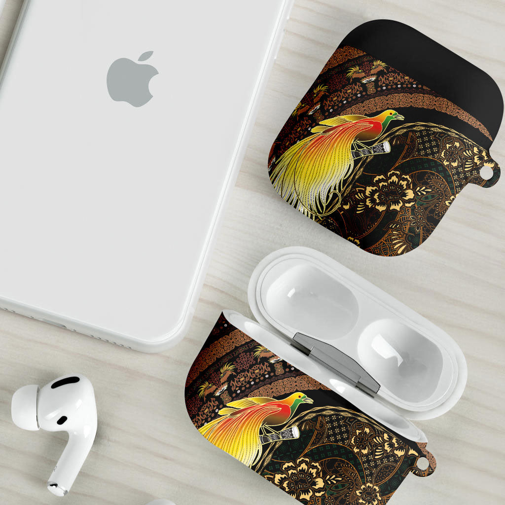 Papua New Guinea and Indonesia Batik AirPods Case Bird of Paradise with Tribal Batik Patterns LT03 - Polynesian Pride