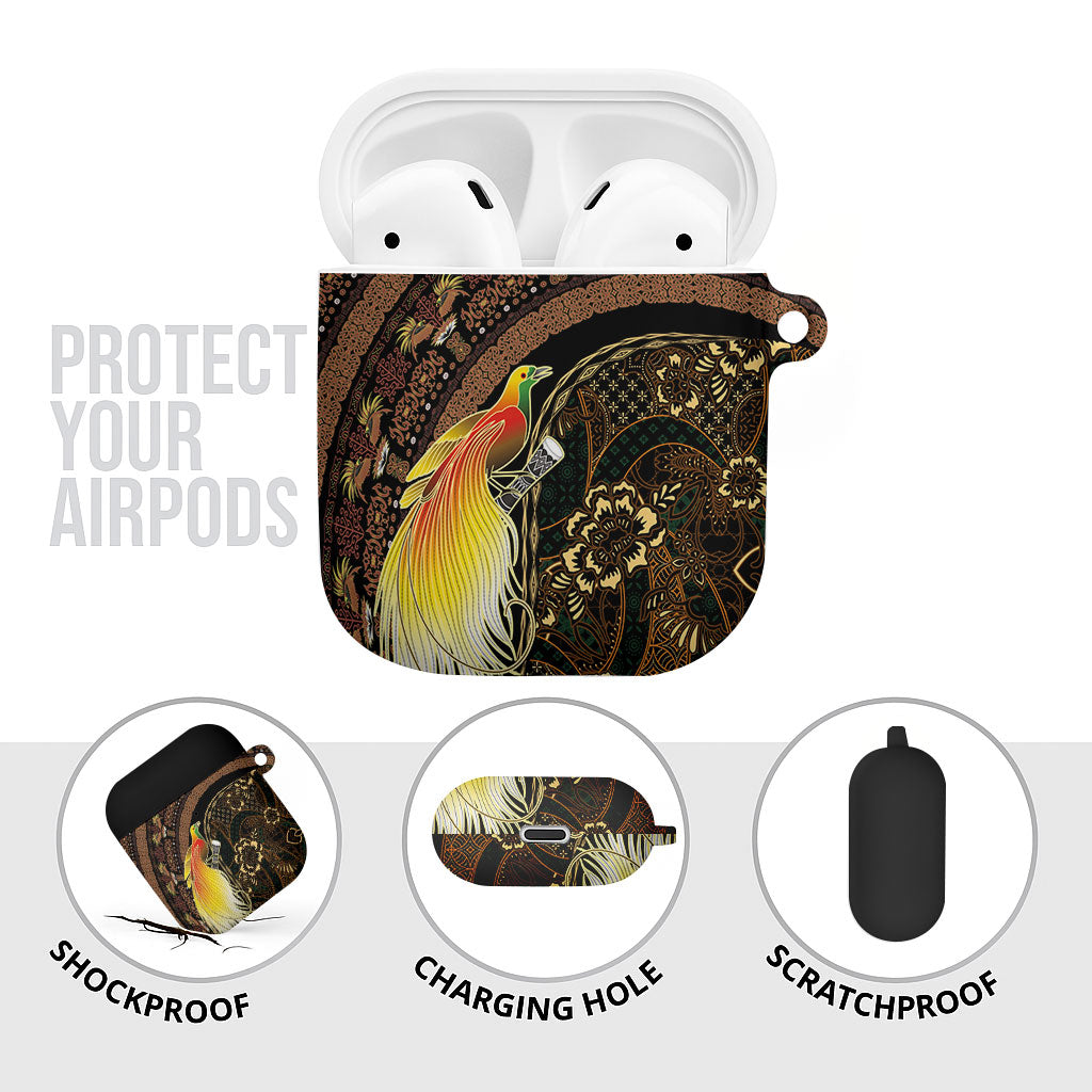 Papua New Guinea and Indonesia Batik AirPods Case Bird of Paradise with Tribal Batik Patterns LT03 - Polynesian Pride