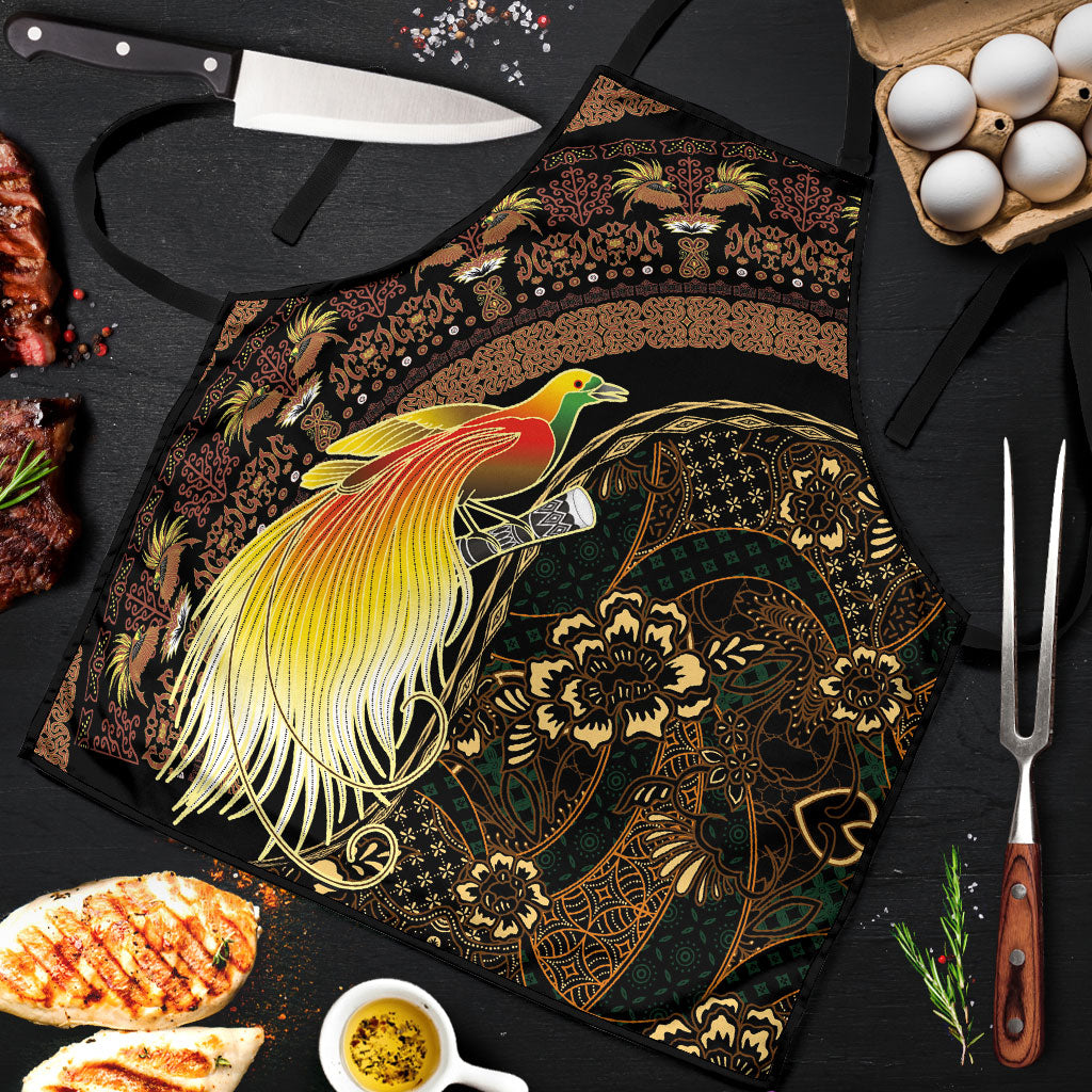 Papua New Guinea and Indonesia Batik Apron Bird of Paradise with Tribal Batik Patterns LT03 Multicolor - Polynesian Pride