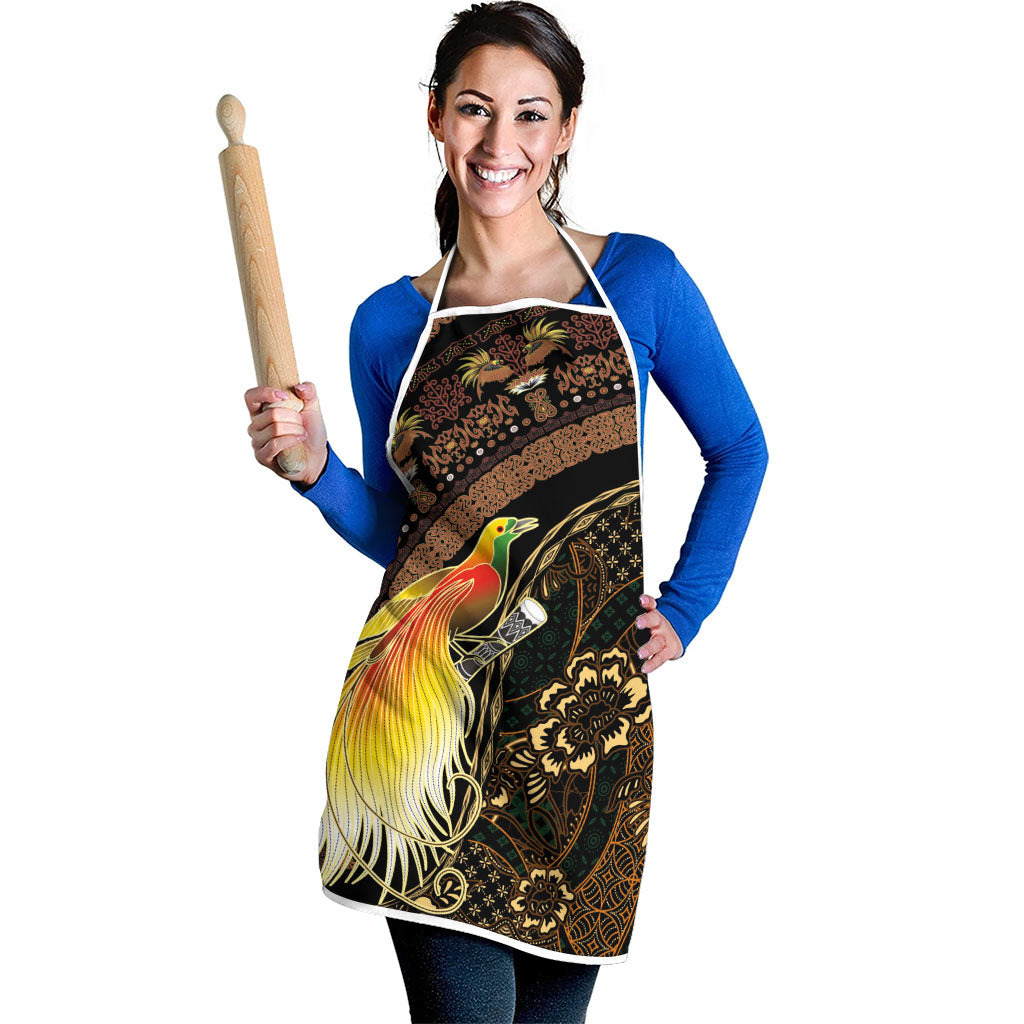 Papua New Guinea and Indonesia Batik Apron Bird of Paradise with Tribal Batik Patterns LT03 - Polynesian Pride