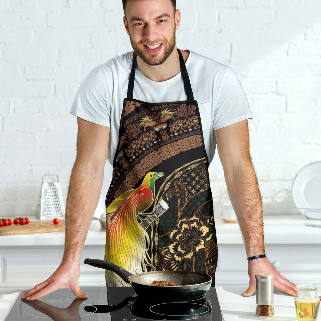 Papua New Guinea and Indonesia Batik Apron Bird of Paradise with Tribal Batik Patterns LT03 - Polynesian Pride