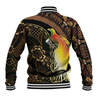 Papua New Guinea and Indonesia Batik Baseball Jacket Bird of Paradise with Tribal Batik Patterns LT03 - Polynesian Pride