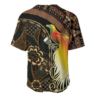 Papua New Guinea and Indonesia Batik Baseball Jersey Bird of Paradise with Tribal Batik Patterns LT03 - Polynesian Pride