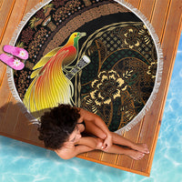Papua New Guinea and Indonesia Batik Beach Blanket Bird of Paradise with Tribal Batik Patterns LT03 - Polynesian Pride