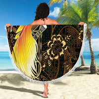Papua New Guinea and Indonesia Batik Beach Blanket Bird of Paradise with Tribal Batik Patterns LT03 - Polynesian Pride