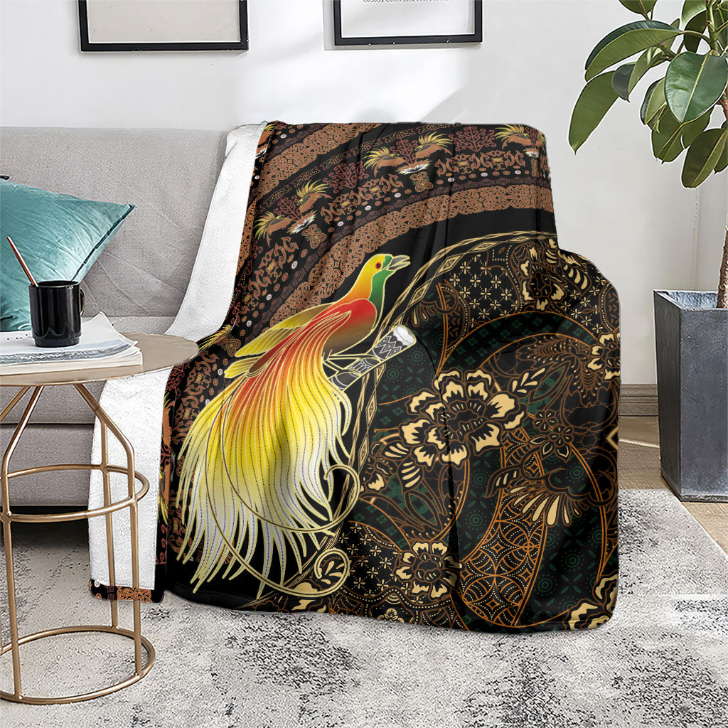 Papua New Guinea and Indonesia Batik Blanket Bird of Paradise with Tribal Batik Patterns LT03 - Polynesian Pride