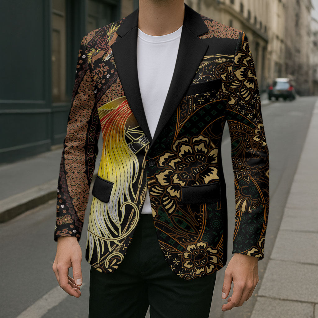 Papua New Guinea and Indonesia Batik Blazer Bird of Paradise with Tribal Batik Patterns LT03 - Polynesian Pride