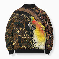Papua New Guinea and Indonesia Batik Bomber Puffer Jacket Bird of Paradise with Tribal Batik Patterns LT03 - Polynesian Pride