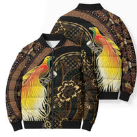 Papua New Guinea and Indonesia Batik Bomber Puffer Jacket Bird of Paradise with Tribal Batik Patterns LT03 - Polynesian Pride