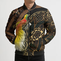 Papua New Guinea and Indonesia Batik Bomber Puffer Jacket Bird of Paradise with Tribal Batik Patterns LT03 - Polynesian Pride