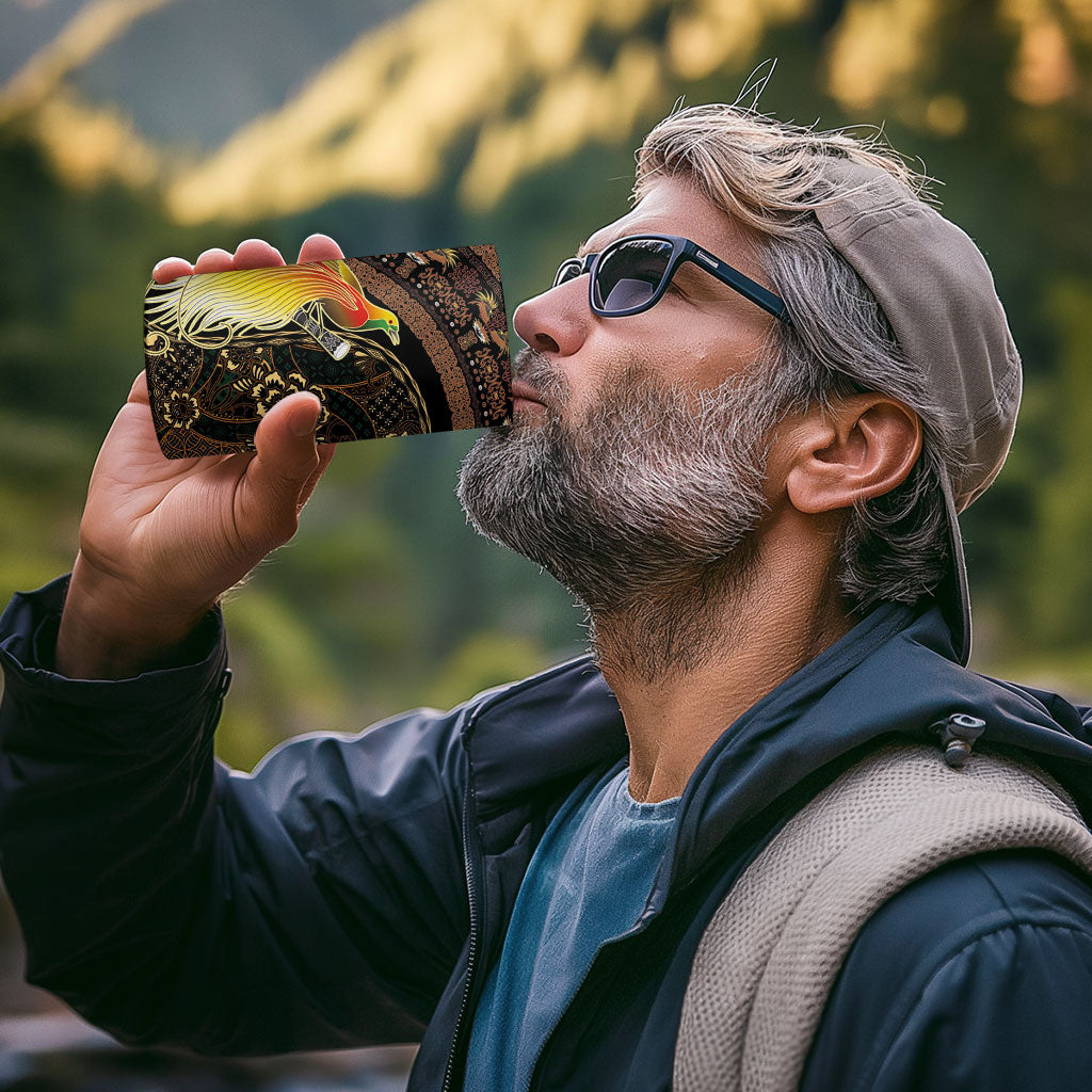 Papua New Guinea and Indonesia Batik 4 in 1 Can Cooler Tumbler Bird of Paradise with Tribal Batik Patterns LT03 - Polynesian Pride