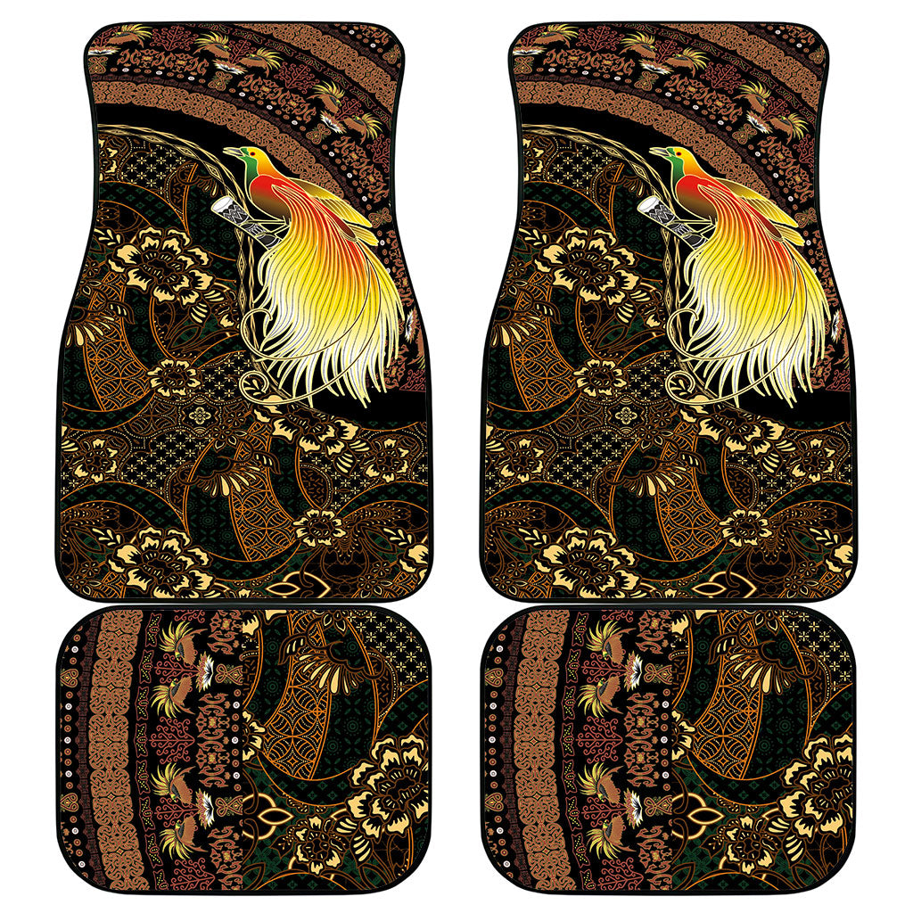 Papua New Guinea and Indonesia Batik Car Mats Bird of Paradise with Tribal Batik Patterns LT03 - Polynesian Pride
