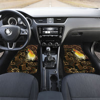 Papua New Guinea and Indonesia Batik Car Mats Bird of Paradise with Tribal Batik Patterns LT03 Set 2pcs - Front Multicolor - Polynesian Pride