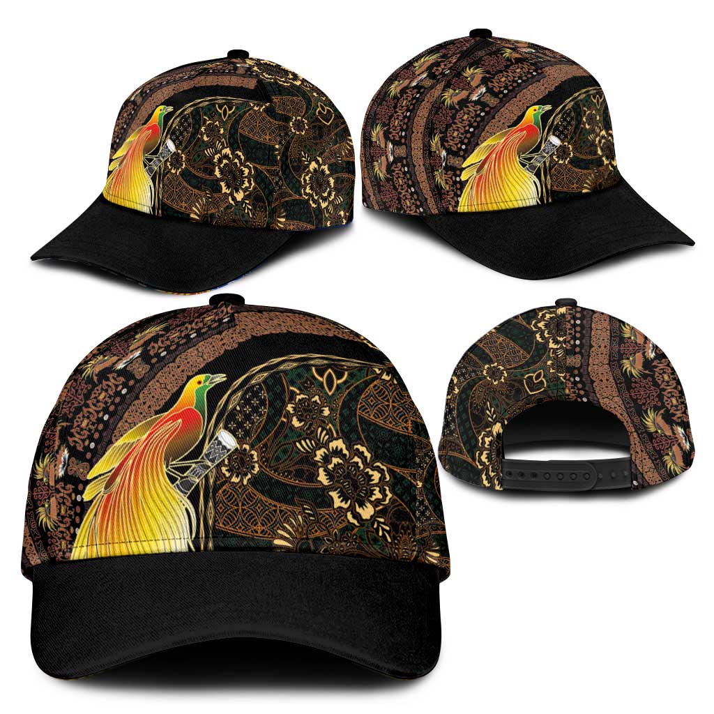 Papua New Guinea and Indonesia Batik Classic Cap Bird of Paradise with Tribal Batik Patterns LT03 - Polynesian Pride
