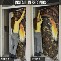 Papua New Guinea and Indonesia Batik Door Cover Bird of Paradise with Tribal Batik Patterns LT03 - Polynesian Pride