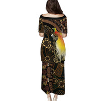 Papua New Guinea and Indonesia Batik Family Matching Puletasi and Hawaiian Shirt Bird of Paradise with Tribal Batik Patterns LT03 - Polynesian Pride