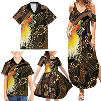 Papua New Guinea and Indonesia Batik Family Matching Summer Maxi Dress and Hawaiian Shirt Bird of Paradise with Tribal Batik Patterns LT03 - Polynesian Pride