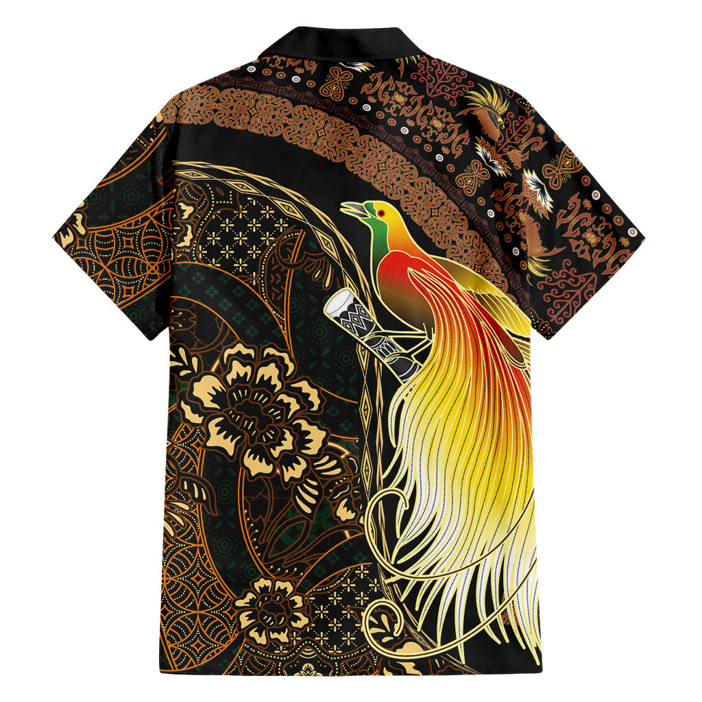 Papua New Guinea and Indonesia Batik Family Matching Tank Maxi Dress and Hawaiian Shirt Bird of Paradise with Tribal Batik Patterns LT03 - Polynesian Pride