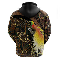 Papua New Guinea and Indonesia Batik Hoodie Bird of Paradise with Tribal Batik Patterns LT03 - Polynesian Pride