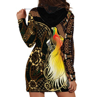 Papua New Guinea and Indonesia Batik Hoodie Dress Bird of Paradise with Tribal Batik Patterns LT03 - Polynesian Pride