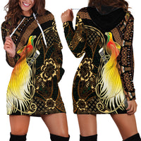 Papua New Guinea and Indonesia Batik Hoodie Dress Bird of Paradise with Tribal Batik Patterns LT03 - Polynesian Pride