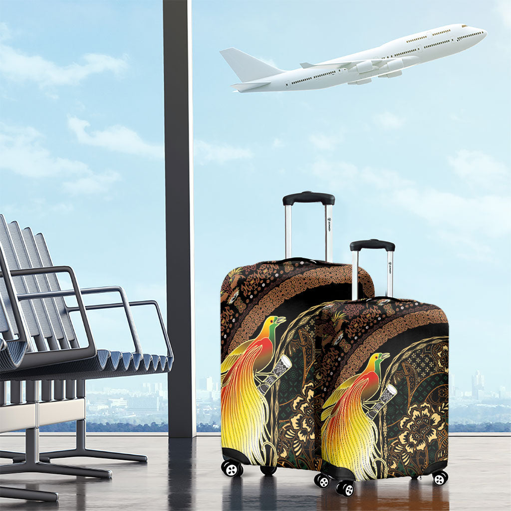 Papua New Guinea and Indonesia Batik Luggage Cover Bird of Paradise with Tribal Batik Patterns LT03 - Polynesian Pride