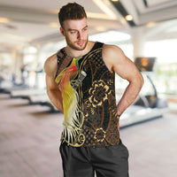 Papua New Guinea and Indonesia Batik Men Tank Top Bird of Paradise with Tribal Batik Patterns LT03 Multicolor - Polynesian Pride
