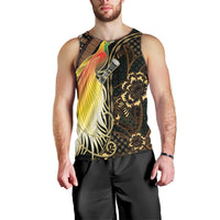 Papua New Guinea and Indonesia Batik Men Tank Top Bird of Paradise with Tribal Batik Patterns LT03 - Polynesian Pride