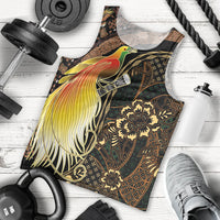 Papua New Guinea and Indonesia Batik Men Tank Top Bird of Paradise with Tribal Batik Patterns LT03 - Polynesian Pride
