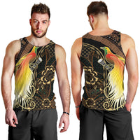 Papua New Guinea and Indonesia Batik Men Tank Top Bird of Paradise with Tribal Batik Patterns LT03 - Polynesian Pride