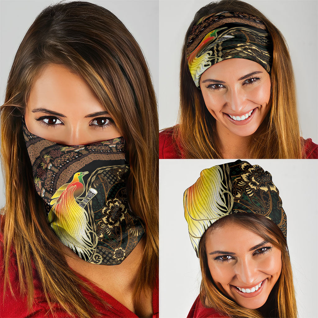 Papua New Guinea and Indonesia Batik Neck Gaiter Bird of Paradise with Tribal Batik Patterns LT03 - Polynesian Pride