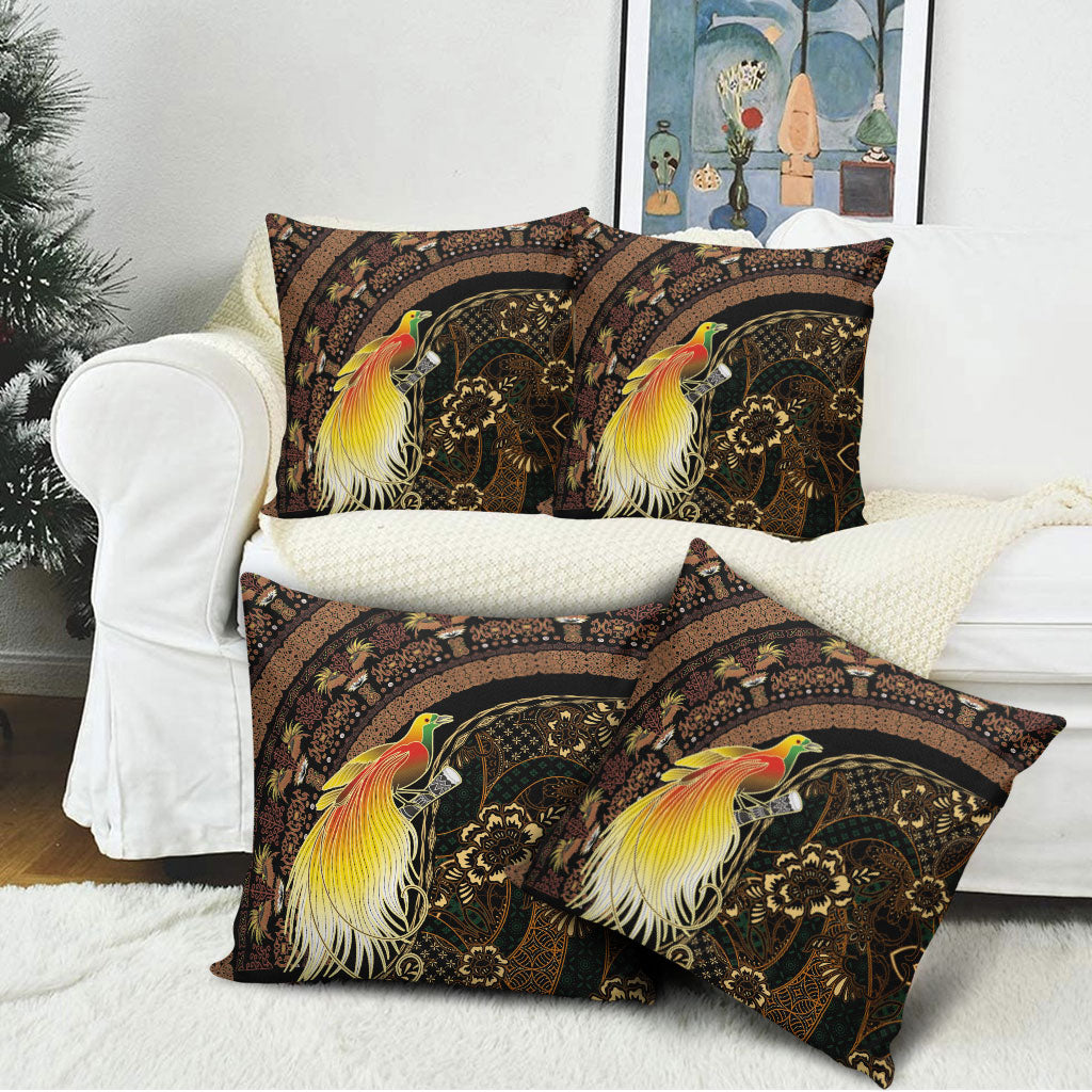Papua New Guinea and Indonesia Batik Pillow Cover Bird of Paradise with Tribal Batik Patterns LT03 - Polynesian Pride