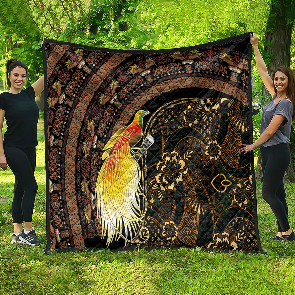 Papua New Guinea and Indonesia Batik Quilt Bird of Paradise with Tribal Batik Patterns LT03 - Polynesian Pride